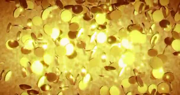 Coins Fall Slow Motion High Quality Coins Falling Seamless Loop — Stock Video