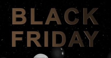 Siyah Cuma Reklamları Altın Konfeti ve Siyah-Beyaz Balonlar Arkaplan Animasyon 4k