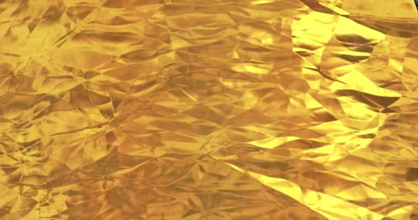 Golden Foil Background Magical Happy New Year Texture Rendering Loop — Stock Video