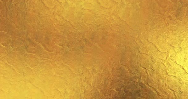 Golden Foil Background Magical Happy New Year Texture Rendering Loop — Stock Video