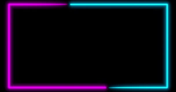 Neon Hintergrund Mit Led Bildschirmen Fluoreszierende Abstrakte Blaue Violette Spektralfarbe — Stockvideo