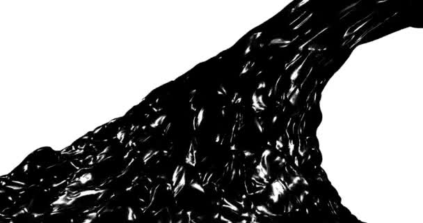 抽象的な黒い流れ オイル流体テクスチャモーショングラフィック デジタル3Dアニメーションループ — ストック動画