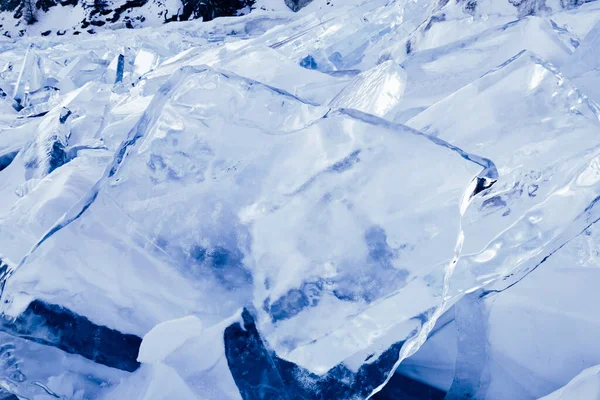 Isblock Som Glänser Solen Arktisk Vinter Bakgrund Vinteris Längs Stranden — Stockfoto