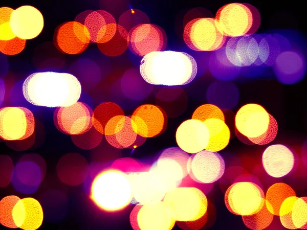 Abstract Bokeh Defocused Night Traffic Lights Look Lens Bubbles Light — Stock Photo, Image