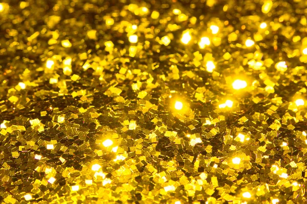 Textura Dourada Brilhante Festivo Espumante Lantejoulas Fundo Closeup Papel Parede — Fotografia de Stock