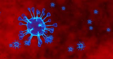 Coronavirus hücreleri COVID-19 bulaşıcı hastalıklar. Hızlı bulaşma hastalık yaydı. Yüksek konsantrasyonda koronavirüs animasyonu. 3B görüntüleme
