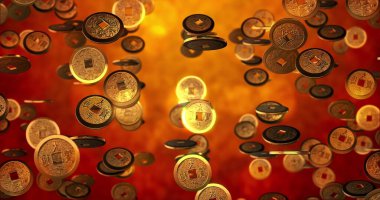 Grunge Gürültü Tahıl deseni ve parlak radyal renk gradyanı kırmızı, turuncu, kahverengi ve sarı üç boyutlu resimli soyut arkaplan