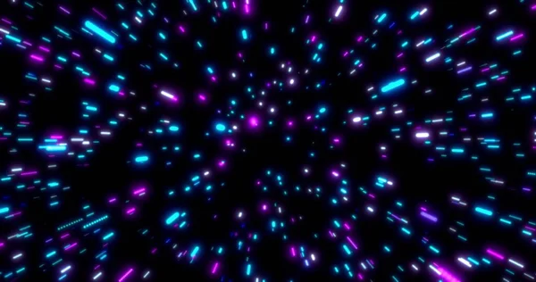 Túnel Líneas Neón Brillante Iluminación Color Rosa Rojo Azul Violeta — Foto de Stock