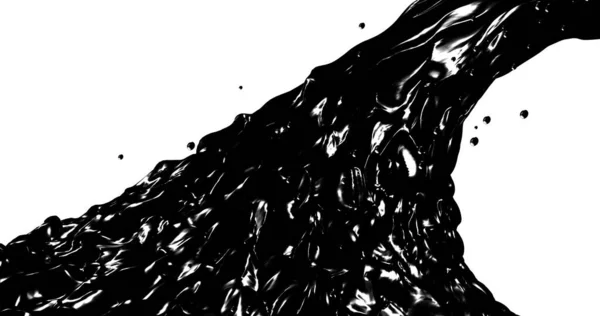 Абстрактный Черный Поток Графика Движения Жидкой Текстуры Масла Рендеринг — стоковое фото