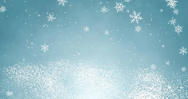 Copos Nieve Confeti Blancos Luces Bokeh Rayos Luz Sobre Fondo —  Fotos de Stock