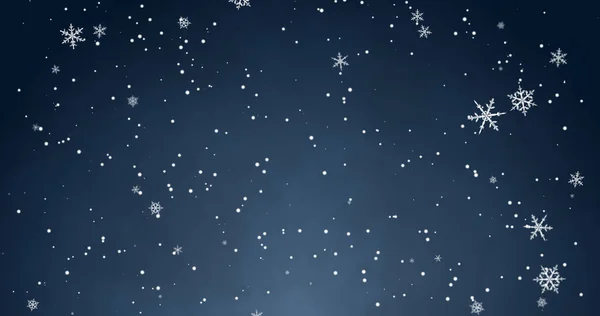 White Confetti Snowflakes Bokeh Lights Ray Light Blue Merry Christmas — Stock Photo, Image