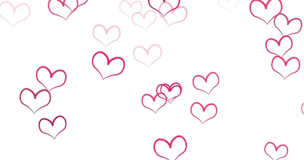 Padrão Romântico Com Doodle Corações Vermelhos Para Dia São Valentim — Fotografia de Stock