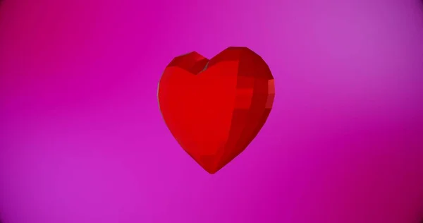 Счастливый Фон Дня Святого Валентина Красным Многоугольным Сердцем Цикл Анимации — стоковое фото