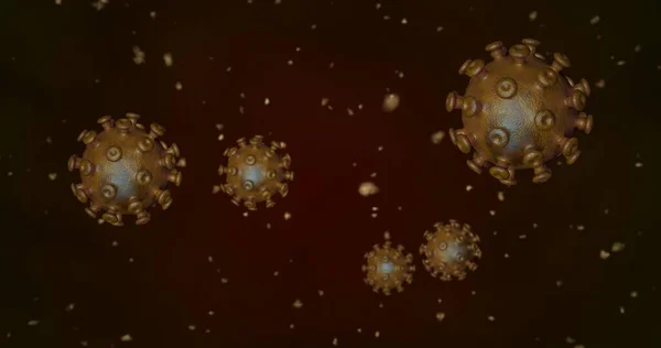 Коронавирусные Клетки Группа Вирусов Вызывающих Респираторные Инфекции Микроскопом Рендеринг Иллюстрации — стоковое фото