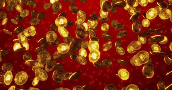 Bitcoin Χρυσό Νόμισμα Έννοια Κρυπτογραφήματος Εικονικό Νόμισμα Φόντο — Φωτογραφία Αρχείου