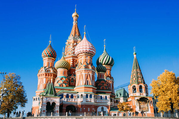 St.Basil's Cathedral on the Red Square in Moscow on an autumn day