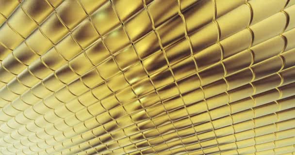 金箔瓷砖纹理背景 数字3D表面 运动图形 — 图库视频影像