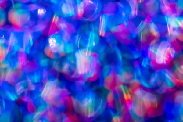 Arco-íris azul brilho fundo festivo com luzes bokeh. Conceito de celebração para feriados e aniversário . — Fotografia de Stock