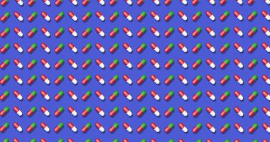 Haplarla dolu renkli bir geçmiş. Instagram, facebook, youtube kanalı için parlak bir arkaplan. Canlandırma 3d canlandırma, 3B illüstrasyon