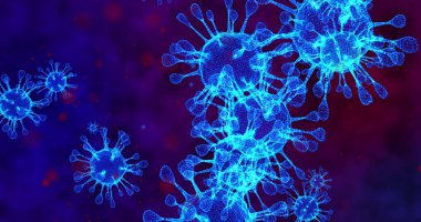 Coronavirus hücreleri COVID-19 bulaşıcı hastalıklar. Hızlı bulaşma hastalık yaydı. Yüksek konsantrasyonda koronavirüs animasyonu. 3B görüntüleme