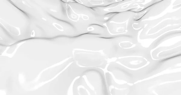 Liquide Abstrait Fond Blanc Texture Lisse Brillante Rendu Glamour Animation — Photo
