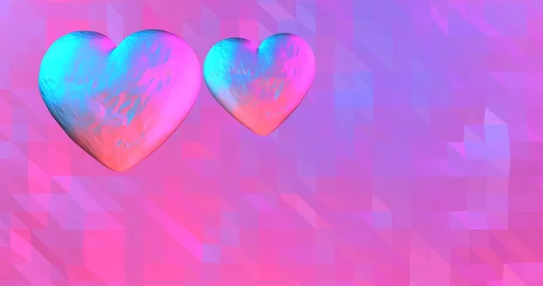 Neon Background Glowing Ultraviolet Heart Valentines Day Event Mother Day — Stock Photo, Image