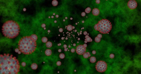 Coronaviruscellen Covid Infectieziekte Snelle Overdracht Verspreidt Ziekte Hoge Concentratie Van — Stockfoto