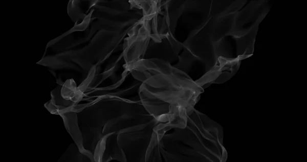 Floating white smoke on black background. Dry ice smoke fog for overlay blending mode. Abstract smoke clouds. Haze backdrop. 3D illustration