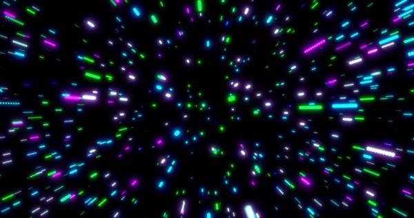 Luces Ultravioletas Fluorescentes Espacio Fondo Renderizado Sin Fisuras Patrón Dinámico — Foto de Stock