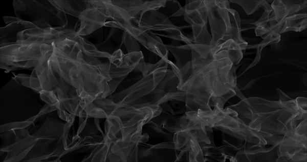 在黑色背景上飘扬着白烟 干冰雾覆盖混合模式 抽象的烟云 模糊的背景 3D插图 — 图库照片