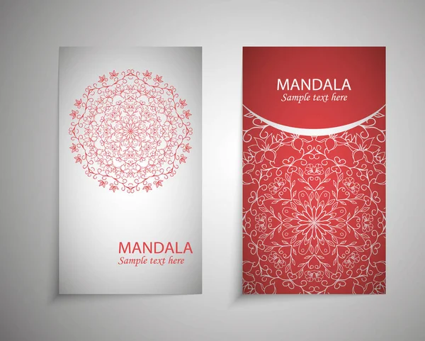 Etnis Mandala Ornamen Panji Etnis Berwarna Warni Templat Dengan Mandala - Stok Vektor