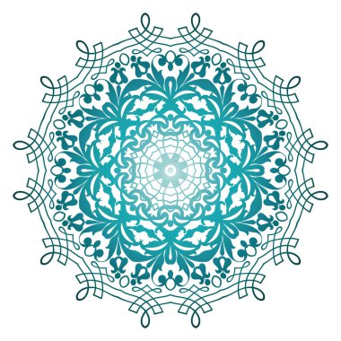 Lüks süs Mandala tasarım arka plan Gökkuşağı rengi, çok renkli. Vektör Illustration