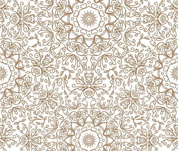 Lyxigt prydnads föremål Mandala design bakgrund i guld, brun färg. Vektor — Stock vektor