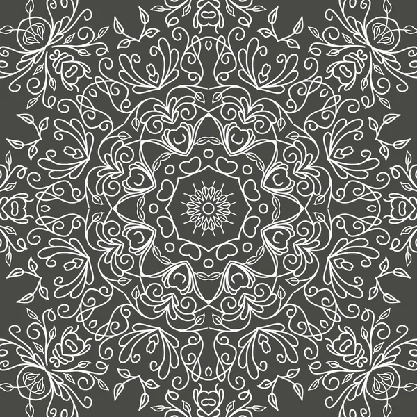 Fond de design de mandala ornemental de luxe en couleur noire et blanche. Vecteur — Image vectorielle