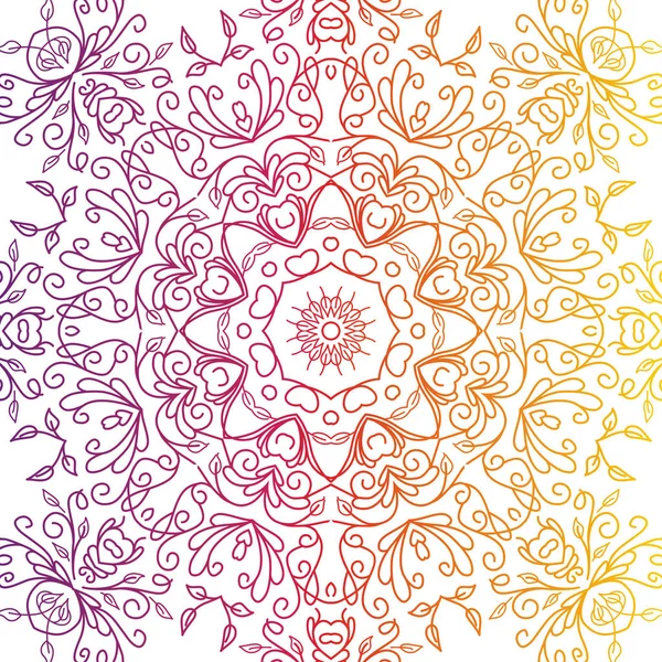 Lyx prydnads föremål Mandala design bakgrund regnbåge färg, mångfärgad. Vektor illustration — Stock vektor