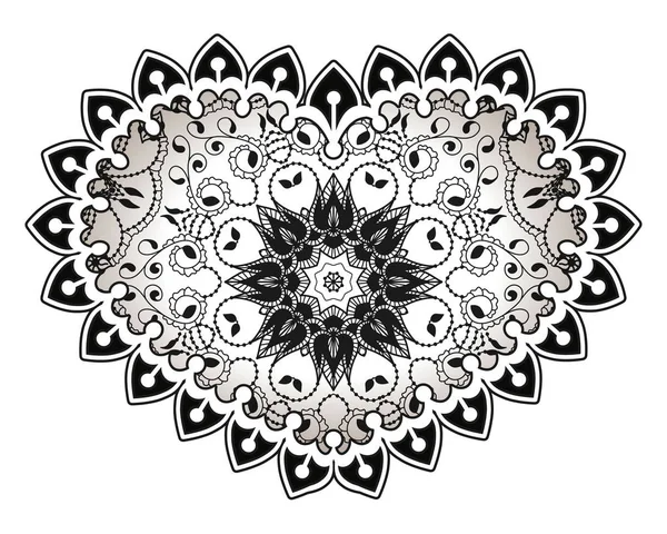 Herz Mit Floralem Mandala Vintage Dekorative Elemente Orientalisches Muster Vektorillustration Vektorgrafiken