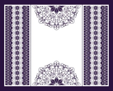 Lazer kesme deseni ile düğün daveti için vektör zarflar. Mandala, düzen, tasarım, Doğu, etnik tarzı düğün davetiyeleri. Lazer kesme Mandala için tahsilat zarfları
