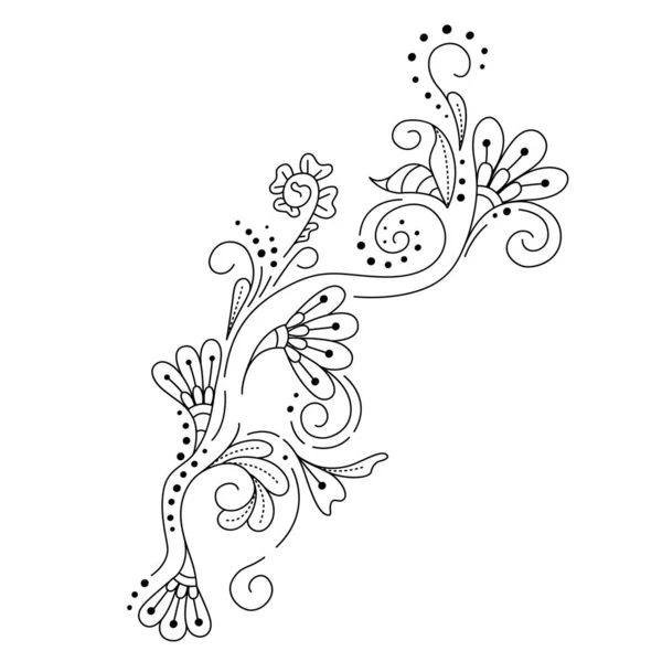 Mehndi Flower Pattern Henna Drawing Tattoo Decoration Ethnic Oriental Indian — Stock Vector