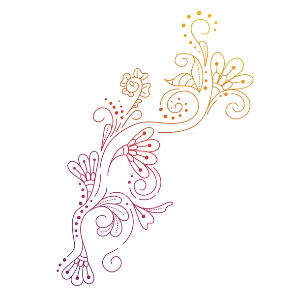 Mehndi Flower Pattern Henna Drawing Tattoo Decoration Ethnic Oriental Indian — Stock Vector