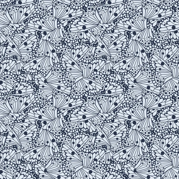 Abstrait Ailes Papillons Dessin Animé Motif Vectoriel Sans Couture Bleu — Image vectorielle