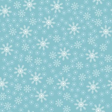 Mavi bir arka plan üzerinde kar taneleri sorunsuz Noel deseni. Noel ve yeni yıl tatilleri parmak kompozisyon vektör