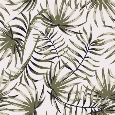 Kesintisiz beyaz arka plan tek renkli tropikal yaprak