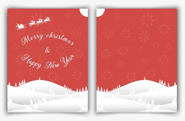 Christmas card front and back side — Stock Vector