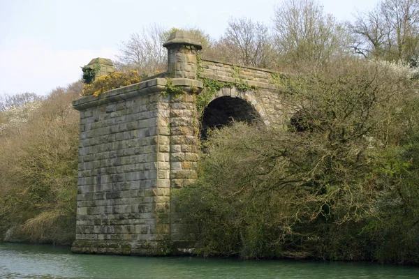 Severn Demiryolu Kanal Yan Iskele Kalıntıları Köprüsü Kanal Gloucester Netlik — Stok fotoğraf