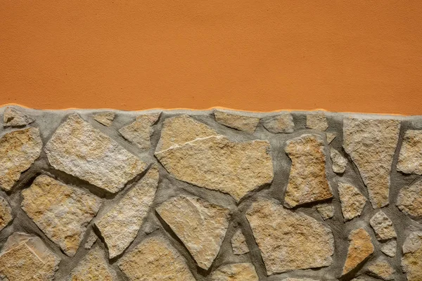 Bandeira Parede Pedra Com Gesso Colorido — Fotografia de Stock