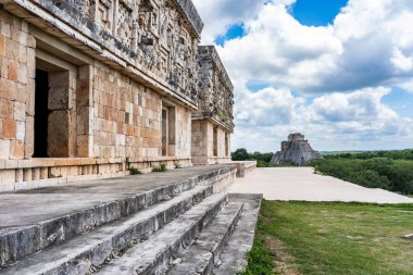 Ünlü Maya tapınak Uxmal, Yucatan, Meksika için, 