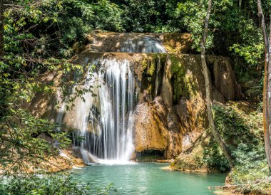 Small waterfall of roberto barros in Palenque, Mexico clipart