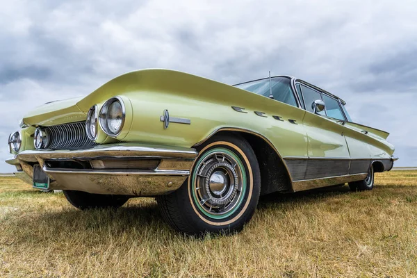 Clássico Carro Americano Exibição Uma Reunião Tempo Antigo — Fotografia de Stock