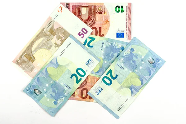 Geld Rekeningen Euro Verspreid Plaats Die Een Grote Hoeveelheid Geld — Stockfoto