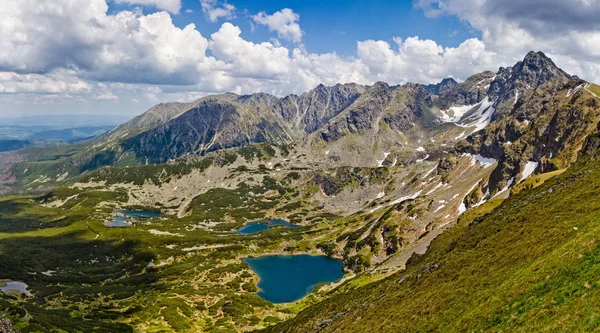Panoramiczny Widok Krajobraz Górski Tatrzański Park Narodowy Polska Tatry Wysokie — Zdjęcie stockowe